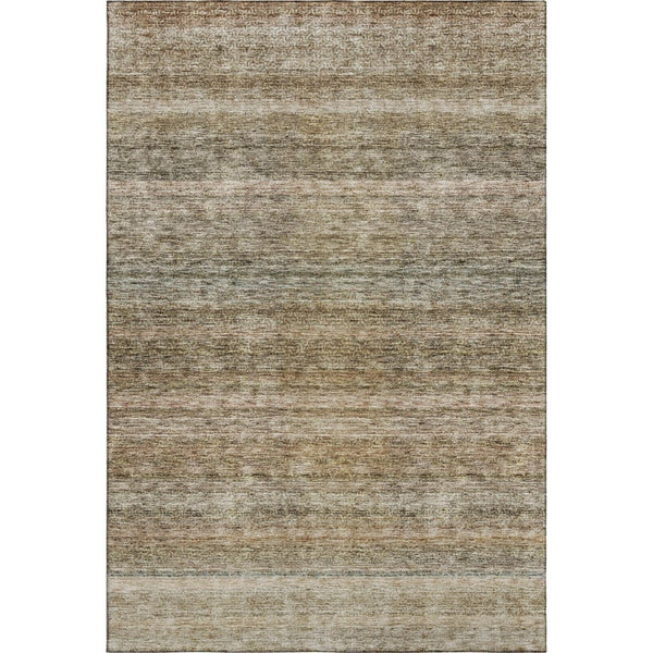 HomeRoots 10' Copper Gray and Beige Striped Washable Area Rug - Durable, Stain-Resistant, UV Protection! 688051