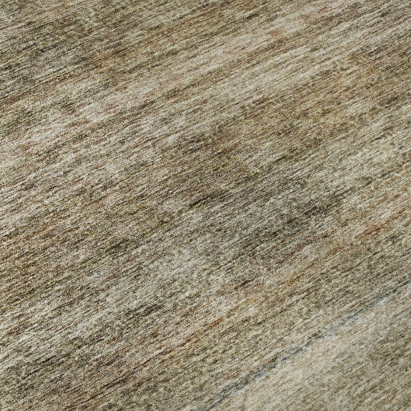 HomeRoots 10' Copper Gray and Beige Striped Washable Area Rug - Durable, Stain-Resistant, UV Protection! 688051
