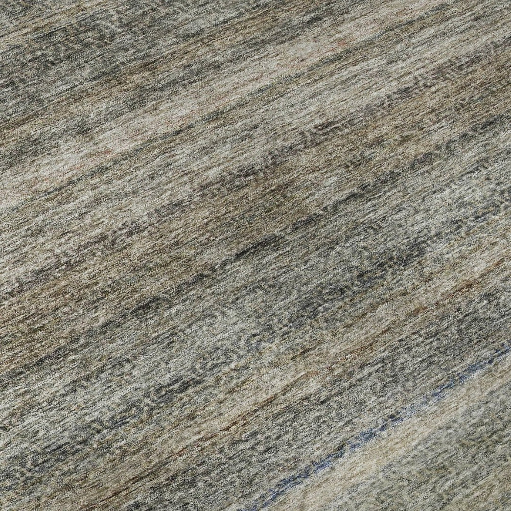 HomeRoots 8' X 10' Stylish Taupe Beige and Blue Striped Washable Area Rug with UV Protection for Homes 688055