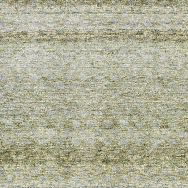 HomeRoots 8' X 10' Artichoke Green Gray Beige Striped Area Rug - Washable, UV Protected & Stylishly Durable 688061