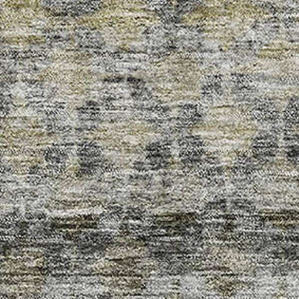 HomeRoots 8' X 10' Stylish Pewter Olive Green and Silver Striped Washable Area Rug with UV Protection & Durability 688079