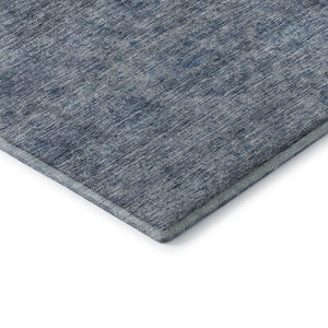 HomeRoots 5' X 8' Blue And Silver Abstract Washable Area Rug with UV Protection for High-Traffic Spaces 688089