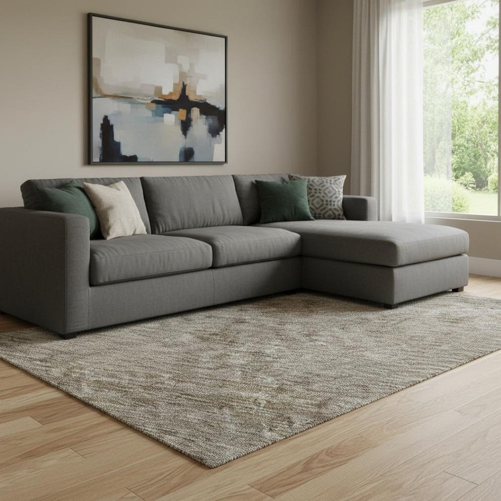 HomeRoots 8' X 10' Stylish Brown and Beige Abstract Washable Area Rug - Kid & Pet Friendly with UV Protection 688097