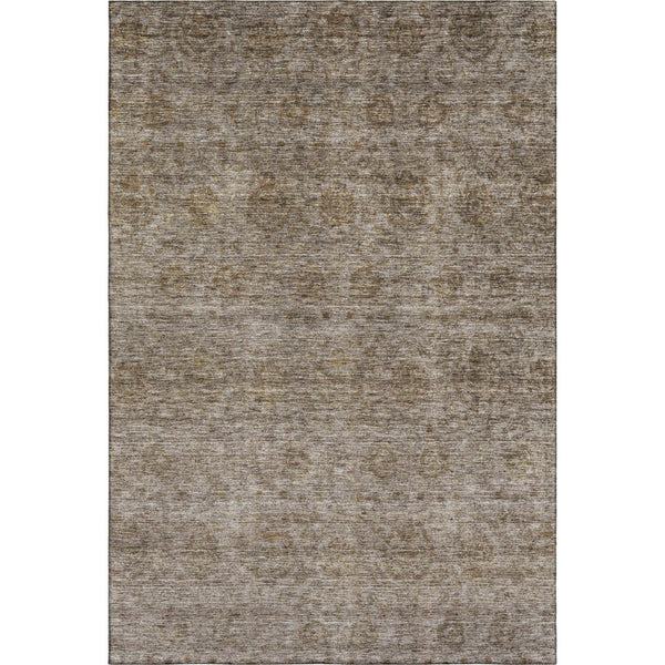 HomeRoots 9' X 12' Abstract Brown & Beige Area Rug – Washable, UV Protected, Durable & Pet-Friendly Design 688098