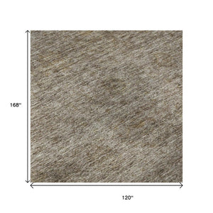 HomeRoots 10' X 14' Brown Beige Abstract Area Rug – Washable & UV Protected for Elegant, Durable Spaces 688099