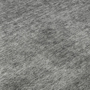 HomeRoots 8' Gray and Silver Abstract Round Rug - Stylish, Washable, Durable with UV Protection for High Traffic Areas 688102