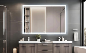 English Elm 60x40 LED Bathroom Mirror with Aluminum Frame, IP44 Waterproof, 3-Mode Touch Dimmer, Plug or Hardwire W708P235376