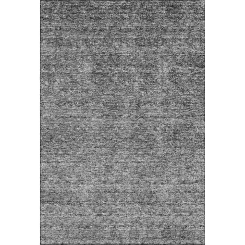 HomeRoots 10' X 14' Gray and Silver Abstract Area Rug - Stylish, Washable, UV-Protected for High-Traffic Spaces 688105