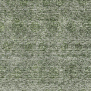 HomeRoots 5' X 8' Olive Green & Silver Abstract Area Rug - Stain-Resistant, UV Protected for High-Traffic Areas 688107