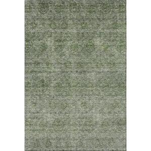 HomeRoots 9' X 12' Olive Green & Silver Abstract Area Rug - Washable, UV Protected, Durable for Homes with Kids & Pets 688110