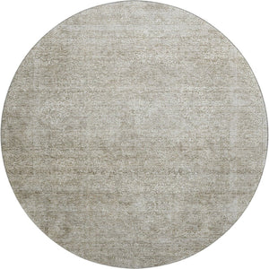 HomeRoots 8' Washable Round Rug in Soft Linen & Ivory - UV-Protected, Stain-Resistant, Perfect for High-Traffic Areas 688120