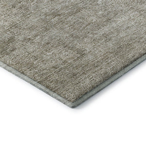HomeRoots 8' Washable Round Rug in Soft Linen & Ivory - UV-Protected, Stain-Resistant, Perfect for High-Traffic Areas 688120