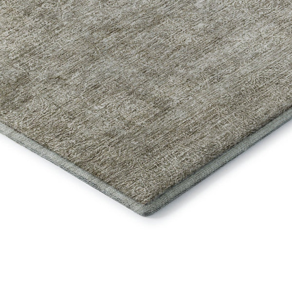 HomeRoots 8' Washable Round Rug in Soft Linen & Ivory - UV-Protected, Stain-Resistant, Perfect for High-Traffic Areas 688120