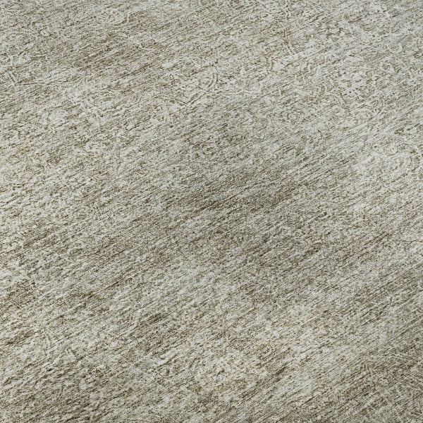 HomeRoots 8' Washable Round Rug in Soft Linen & Ivory - UV-Protected, Stain-Resistant, Perfect for High-Traffic Areas 688120