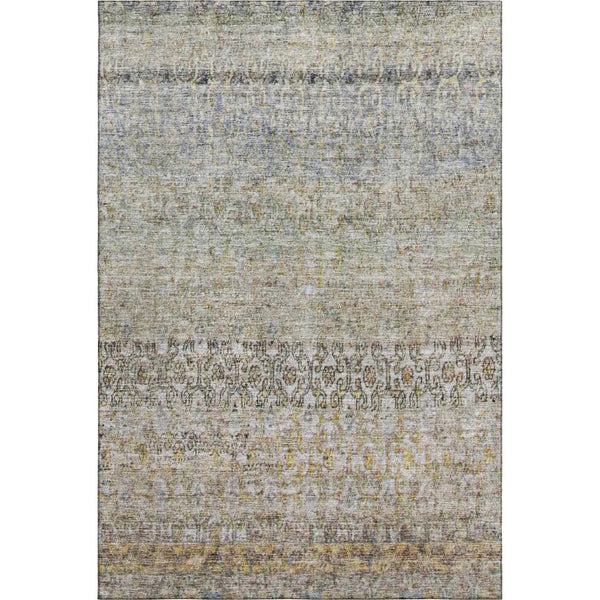 HomeRoots 9' X 12' Aqua Gold Gray Abstract Washable Area Rug – Durable, Stylish, UV Protected for Modern Homes! 688134