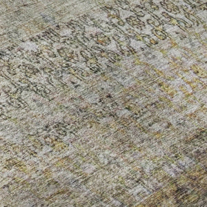 HomeRoots 9' X 12' Aqua Gold Gray Abstract Washable Area Rug – Durable, Stylish, UV Protected for Modern Homes! 688134
