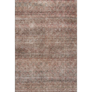 HomeRoots 8' X 10' Coral Gray & Silver Striped Area Rug – Washable, UV Protected, Perfect for Busy Homes 688145