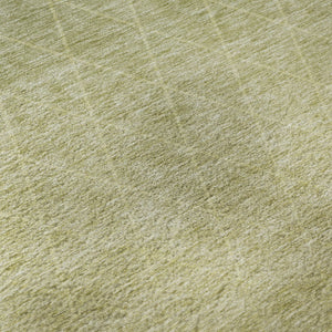HomeRoots 8' Artichoke Green and Gold Geometric Washable Round Rug – Durable, UV-Protected, Easy-Care Style 688156