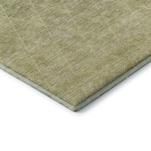 HomeRoots 8' X 10' Stylish Artichoke Green Geometric Area Rug with UV Protection – Washable & Durable Design 688157