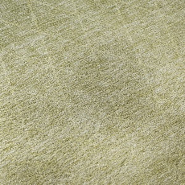 HomeRoots 9' X 12' Artichoke Green Geometric Area Rug - Stylish, Washable, UV-Protected for Busy Homes & Pets 688158