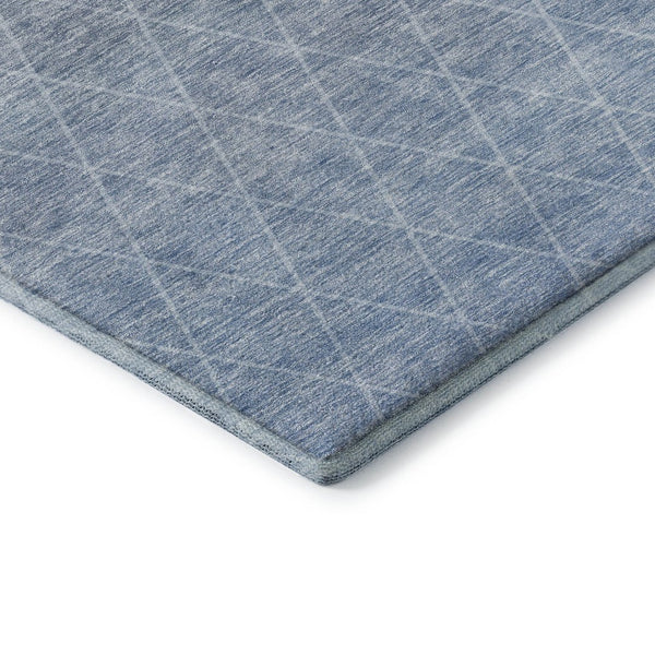HomeRoots 5' X 8' Blue Gray & Silver Geometric Washable Area Rug – Modern, Durable, UV-Protected & Stylish 688161