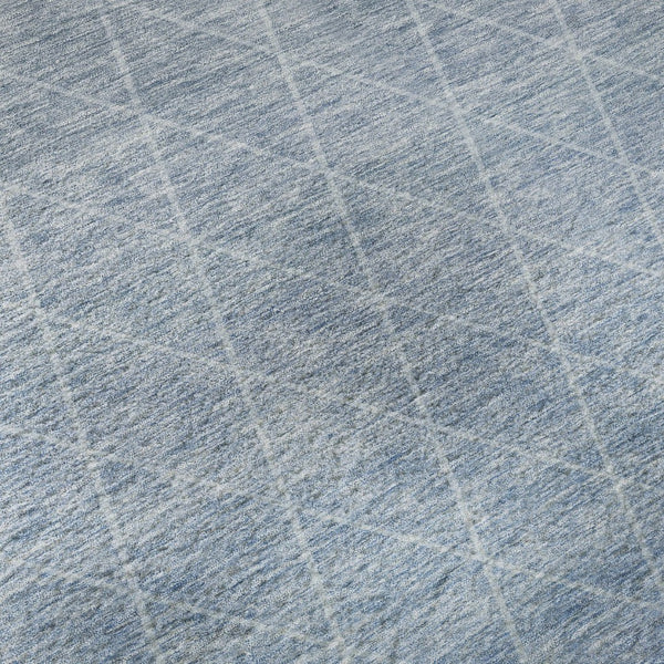 HomeRoots 5' X 8' Blue Gray & Silver Geometric Washable Area Rug – Modern, Durable, UV-Protected & Stylish 688161
