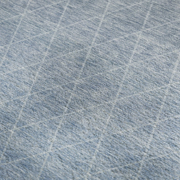HomeRoots 8' X 10' Blue Gray Silver Geometric Washable Area Rug - Stylish, Durable, Stain Resistant Design! 688163