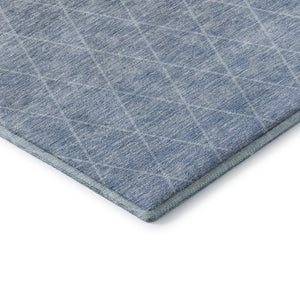 HomeRoots 9' X 12' Stylish Blue Gray & Silver Geometric Area Rug - Washable, UV Protected, Perfect for Families! 688164