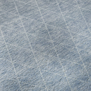 HomeRoots 9' X 12' Stylish Blue Gray & Silver Geometric Area Rug - Washable, UV Protected, Perfect for Families! 688164