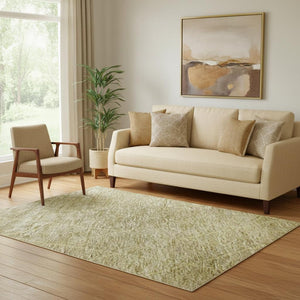 HomeRoots 5' X 8' Stylish Gold Beige Taupe Geometric Area Rug - Washable, UV Protected & Pet-Friendly Design 688167