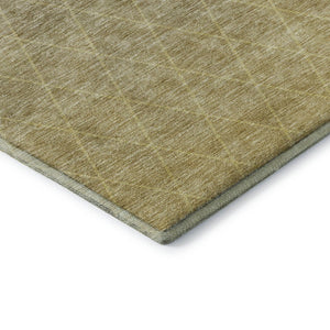 HomeRoots 9' x 12' Modern Gold Beige Taupe Geometric Area Rug - Washable, UV Protected & Stain Resistant Design 688170