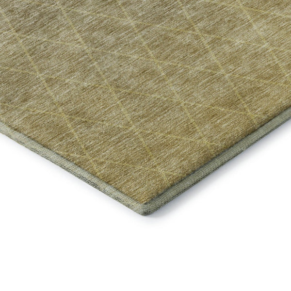 HomeRoots 9' x 12' Modern Gold Beige Taupe Geometric Area Rug - Washable, UV Protected & Stain Resistant Design 688170