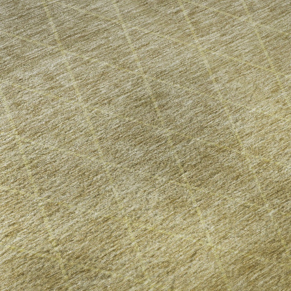 HomeRoots 9' x 12' Modern Gold Beige Taupe Geometric Area Rug - Washable, UV Protected & Stain Resistant Design 688170