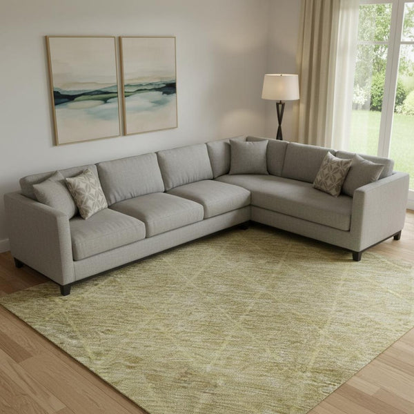 HomeRoots 10' X 14' Geometric Washable Area Rug in Gold, Beige & Taupe - UV Protected, Stain-Resistant Style! 688171