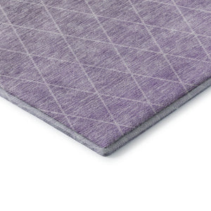 HomeRoots 8' Geometric Lavender and Ivory Round Rug – Washable, UV-Protected, Ideal for Modern Homes! 688174