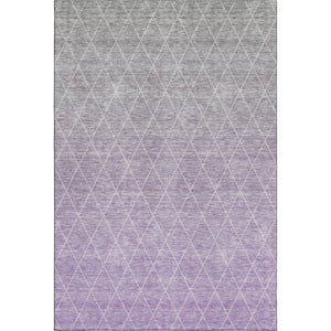 HomeRoots 10' X 14' Stylish Lavender & Ivory Geometric Washable Area Rug with UV Protection for Busy Homes 688177