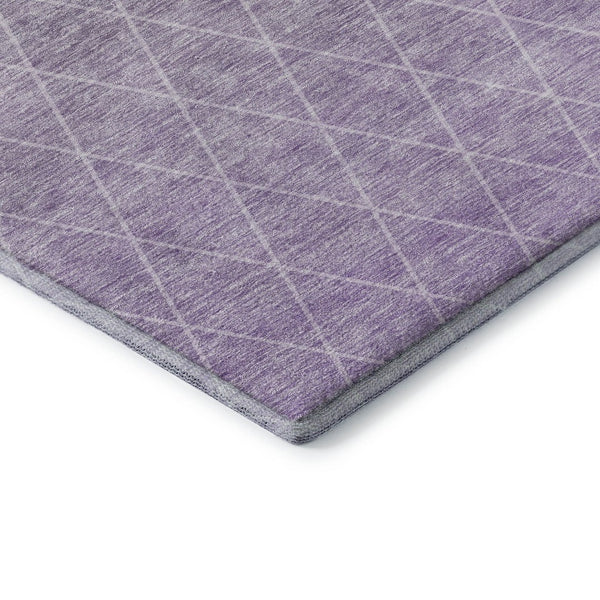 HomeRoots 10' X 14' Stylish Lavender & Ivory Geometric Washable Area Rug with UV Protection for Busy Homes 688177
