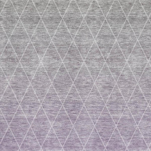 HomeRoots 10' X 14' Stylish Lavender & Ivory Geometric Washable Area Rug with UV Protection for Busy Homes 688177