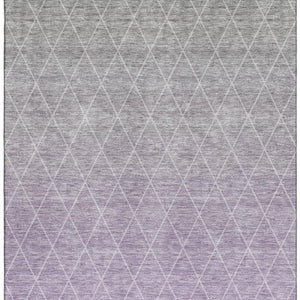 HomeRoots 10' X 14' Stylish Lavender & Ivory Geometric Washable Area Rug with UV Protection for Busy Homes 688177