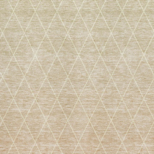 HomeRoots 5' Salmon and Beige Geometric Area Rug - Washable, UV-Protected, Family-Friendly for Modern Homes 688179