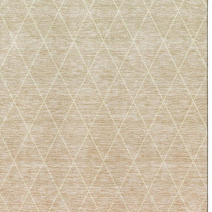 HomeRoots 8' X 10' Salmon & Beige Geometric Washable Area Rug - UV Protected, Stain Resistant, Stylish & Durable 688181
