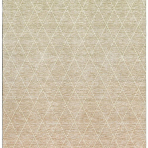 HomeRoots 9' X 12' Salmon And Beige Geometric Area Rug - Durable, Washable, UV Protected for Busy Homes 688182