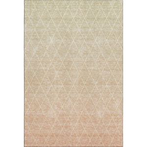 HomeRoots 10' X 14' Salmon & Beige Geometric Washable Area Rug - UV Protected, Durable & Stylish for Family Spaces 688183
