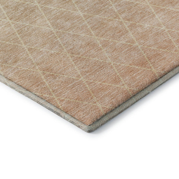 HomeRoots 10' X 14' Salmon & Beige Geometric Washable Area Rug - UV Protected, Durable & Stylish for Family Spaces 688183
