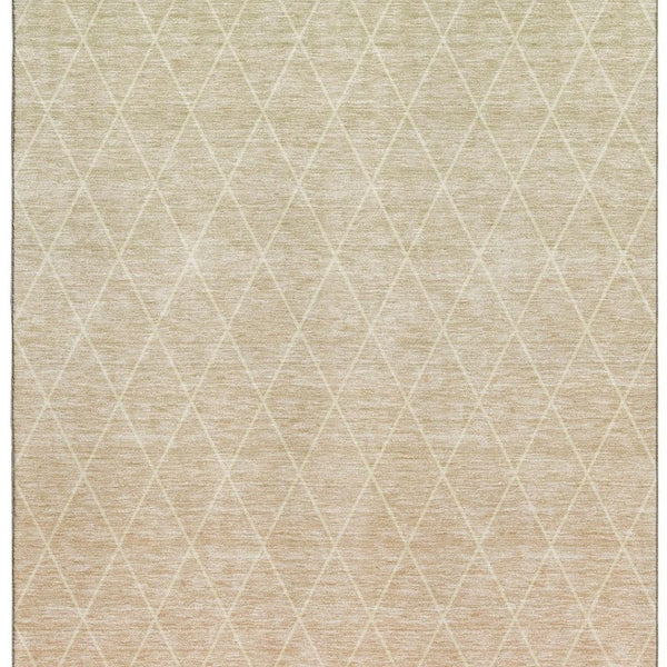 HomeRoots 10' X 14' Salmon & Beige Geometric Washable Area Rug - UV Protected, Durable & Stylish for Family Spaces 688183