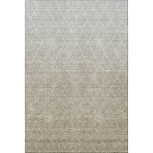 HomeRoots 5' X 8' Taupe & Beige Geometric Washable Area Rug - Durable, Stylish, UV-Protected for High Traffic Areas 688185