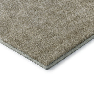 HomeRoots 8' X 10' Taupe and Beige Geometric Washable Area Rug – UV Protected, Durable, Ideal for Homes with Kids! 688187