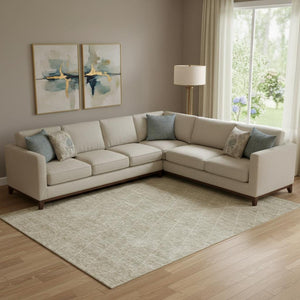 HomeRoots 9' X 12' Taupe & Beige Geometric Area Rug – Stain-Resistant, UV Protected, Washable for Busy Homes 688188