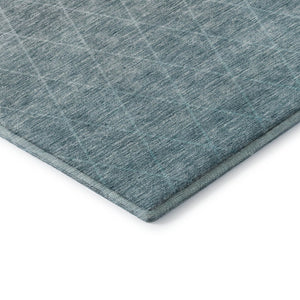 HomeRoots 5' Modern Teal and Ivory Geometric Area Rug - Washable, UV-Protected, Durable for Busy Homes 688191