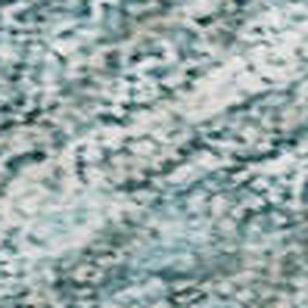 HomeRoots 5' Modern Teal and Ivory Geometric Area Rug - Washable, UV-Protected, Durable for Busy Homes 688191